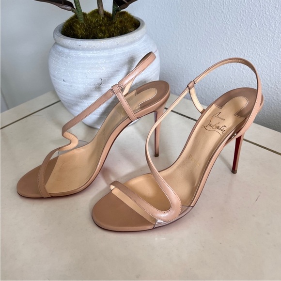 Louboutin Rosalie PVC-Trimmed Leather Sandals 100mm - Picture 6 of 11